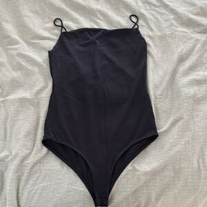 Black Spaghetti Strap Bodysuit